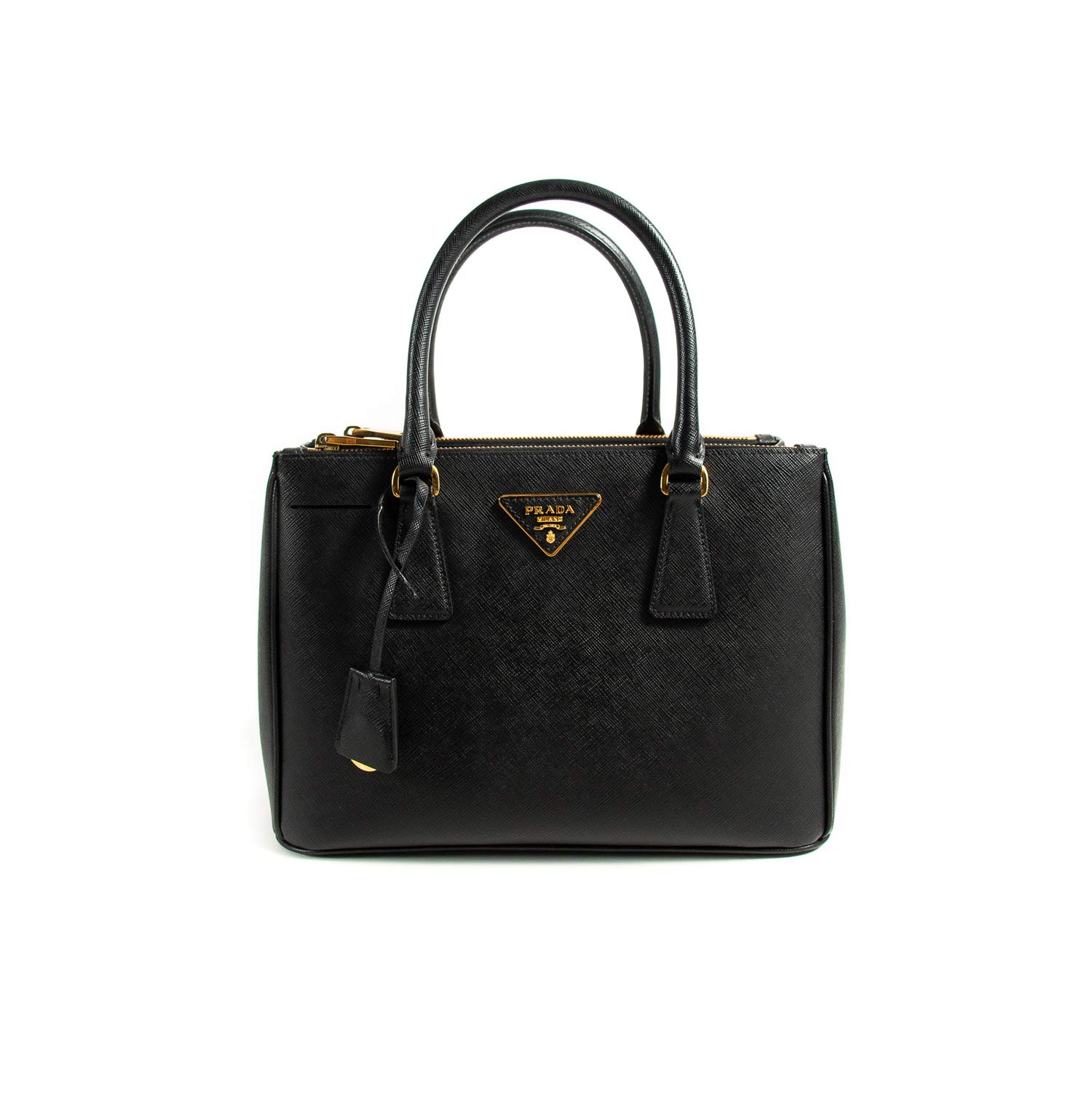 Prada Small Galleria Saffiano Double Zip Tote Bag - Bags