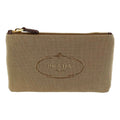 Prada Logo Jacquard Beige Canvas Small Flat Pouch Clutch Bag - Wallets - 6