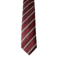 Prada Mens Neck Tie 100% Silk Bordeaux Red Gold Stripe Classic Pattern - Neckties - 3
