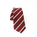 Prada Mens Neck Tie 100% Silk Bordeaux Red Gold Stripe Classic Pattern - Neckties - 4