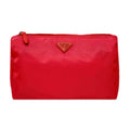 Prada Tessuto Rosso Red Nylon Large Costmetic Case Clutch Bag - Handbags - 9