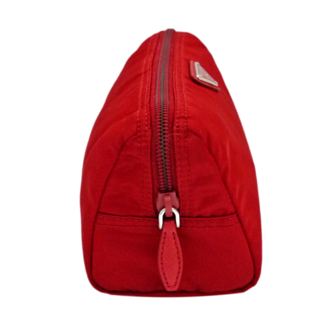 Prada Tessuto Rosso Red Nylon Large Costmetic Case Clutch Bag - Handbags
