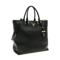 Prada Black Vitello Phenix Leather Shopping Tote Bag - Handbags - 3