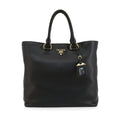 Prada Black Vitello Phenix Leather Shopping Tote Bag - Handbags - 2