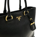 Prada Black Vitello Phenix Leather Shopping Tote Bag - Handbags - 10