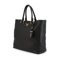 Prada Black Vitello Phenix Leather Shopping Tote Bag - Handbags - 5