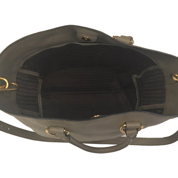 Prada Gray Vitello Phenix Shopping Tote Bag - Handbags