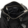 Prada Black Tessuto Nylon Calf Leather Trim Satchel Tote Bag - Handbags - 3