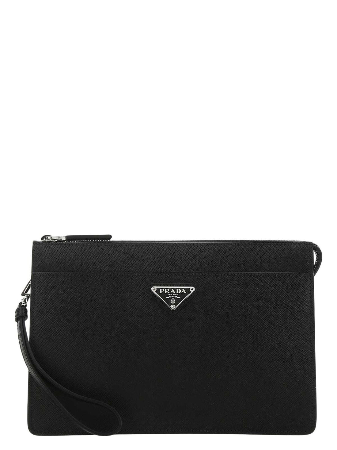 BLACK LEATHER CLUTCH - BAGS