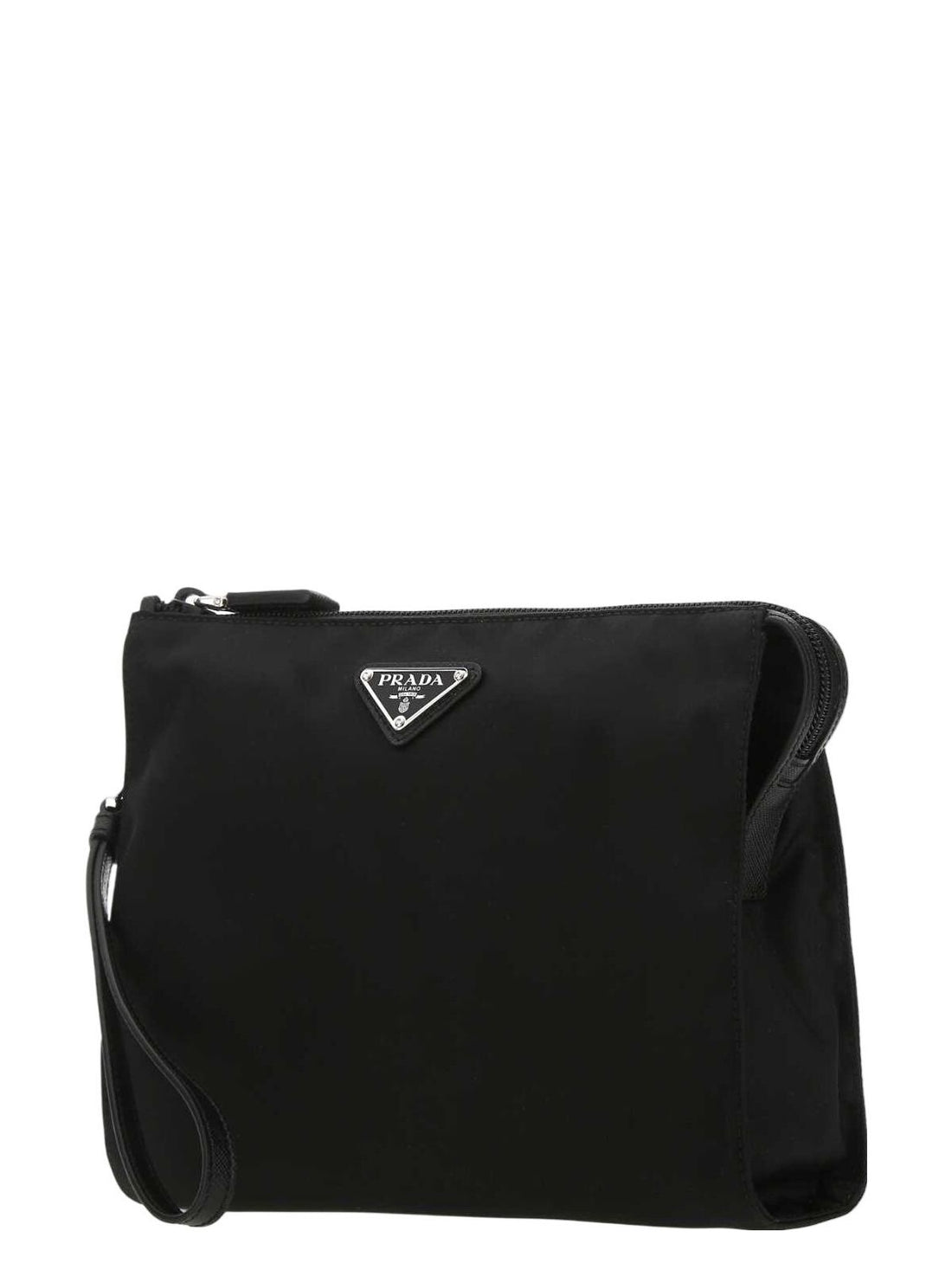 BLACK RE-NYLON CLUTCH - BAGS