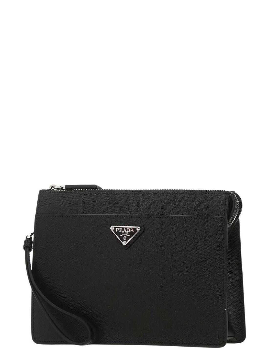 BLACK LEATHER CLUTCH - BAGS