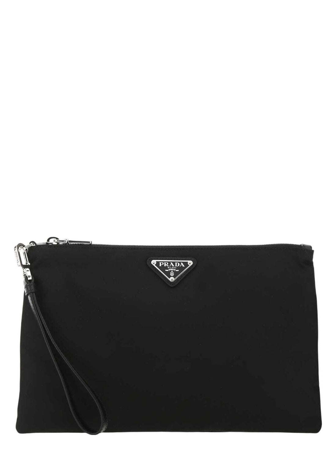BLACK RE-NYLON CLUTCH - BAGS