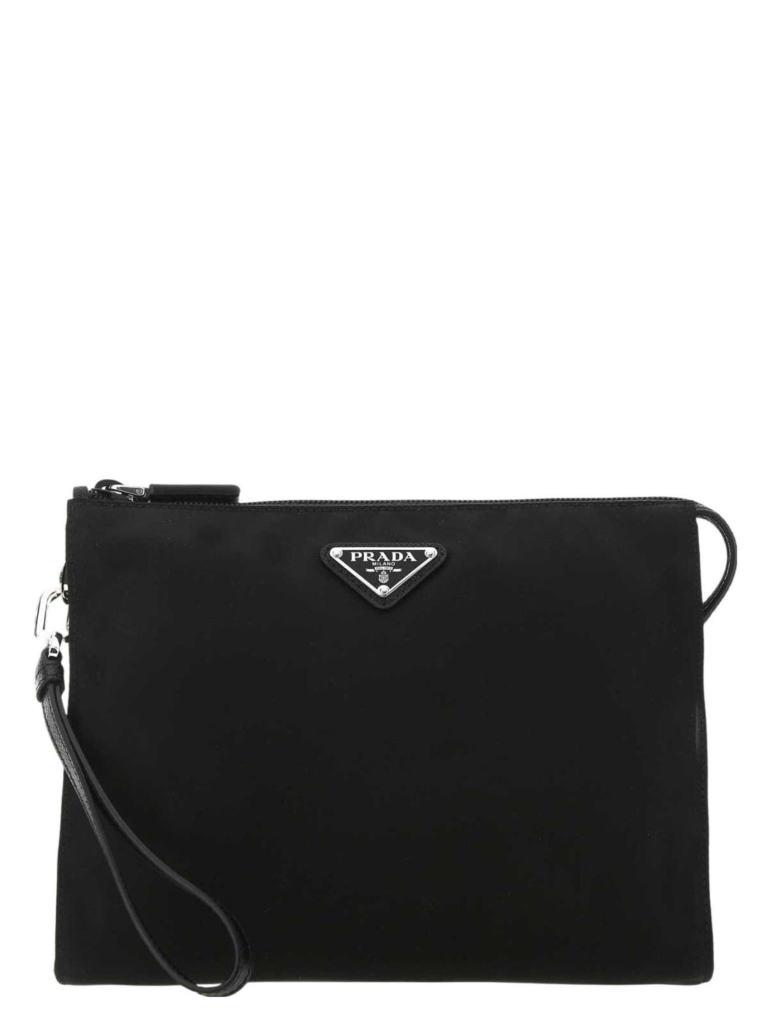 BLACK RE-NYLON CLUTCH - BAGS