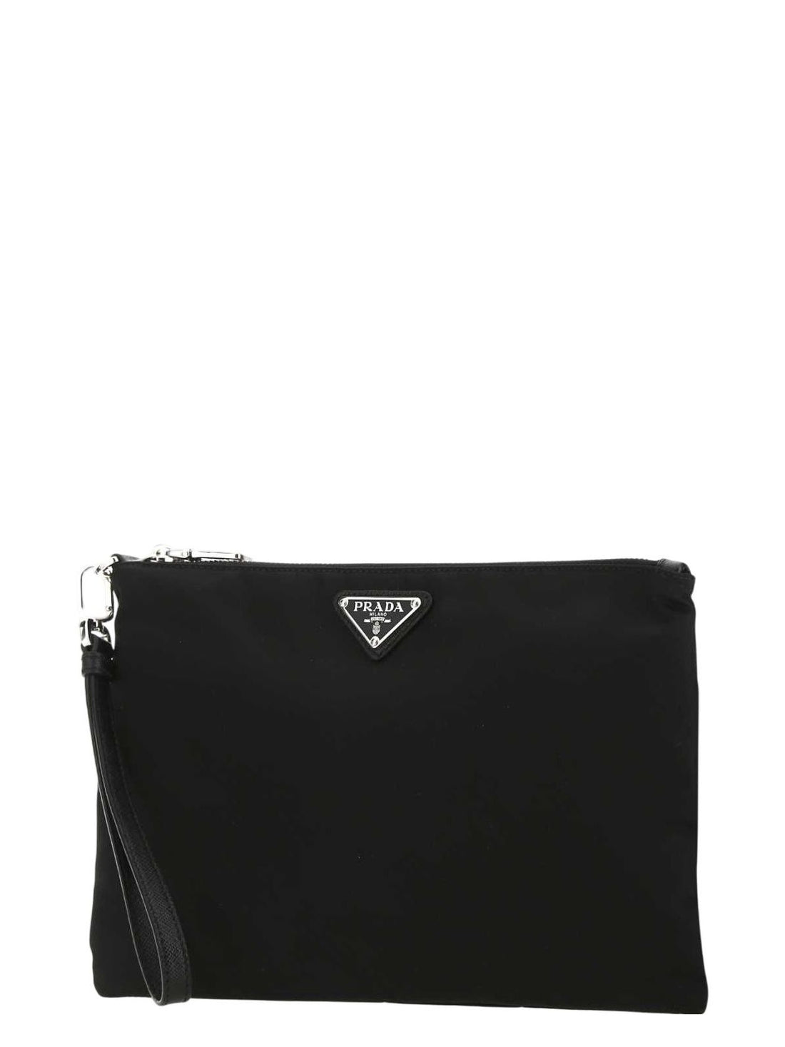 BLACK RE-NYLON CLUTCH - BAGS
