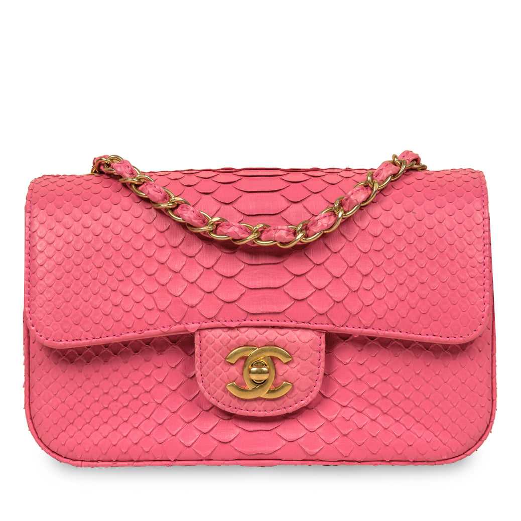 Classic Flap Bag - Mini Rectangular - Python - Shoulder Bags - 10