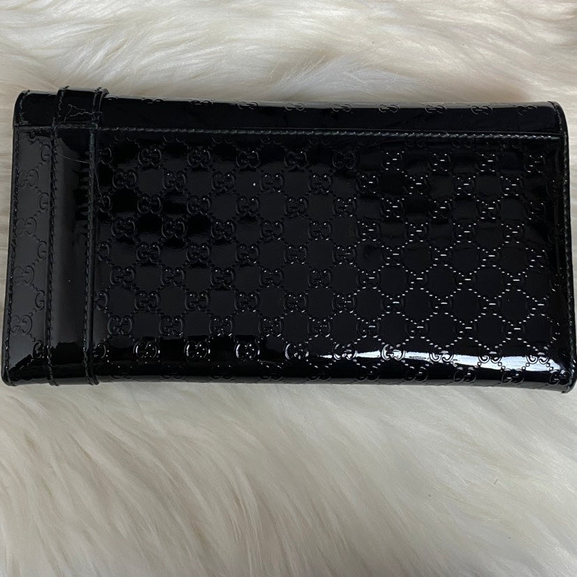Gucci GG Black Patent Leather Clutch Bag - Handbag & Wallet Accessories
