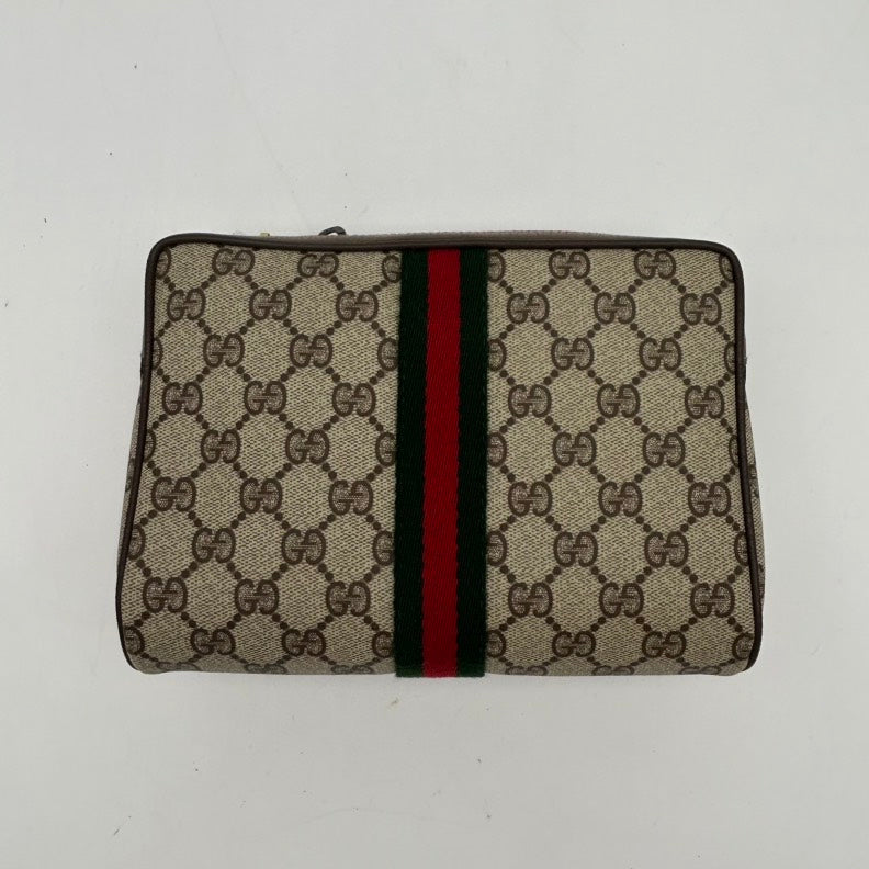 Gucci Beige Multicolor Canvas Leather Medium Clutch & Wristlet - HandBags