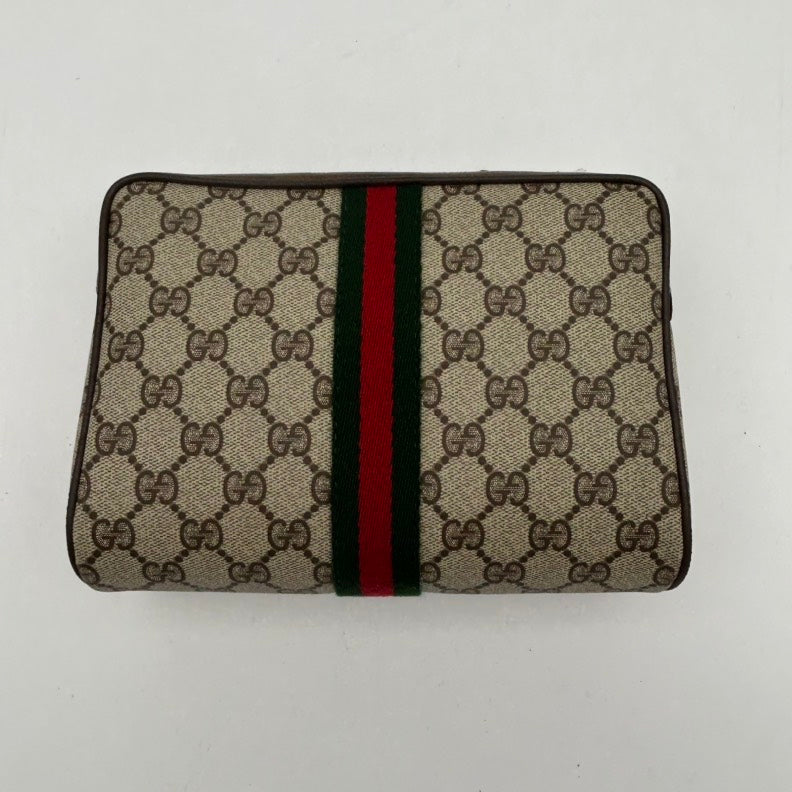 Gucci Beige Multicolor Canvas Leather Medium Clutch & Wristlet - HandBags