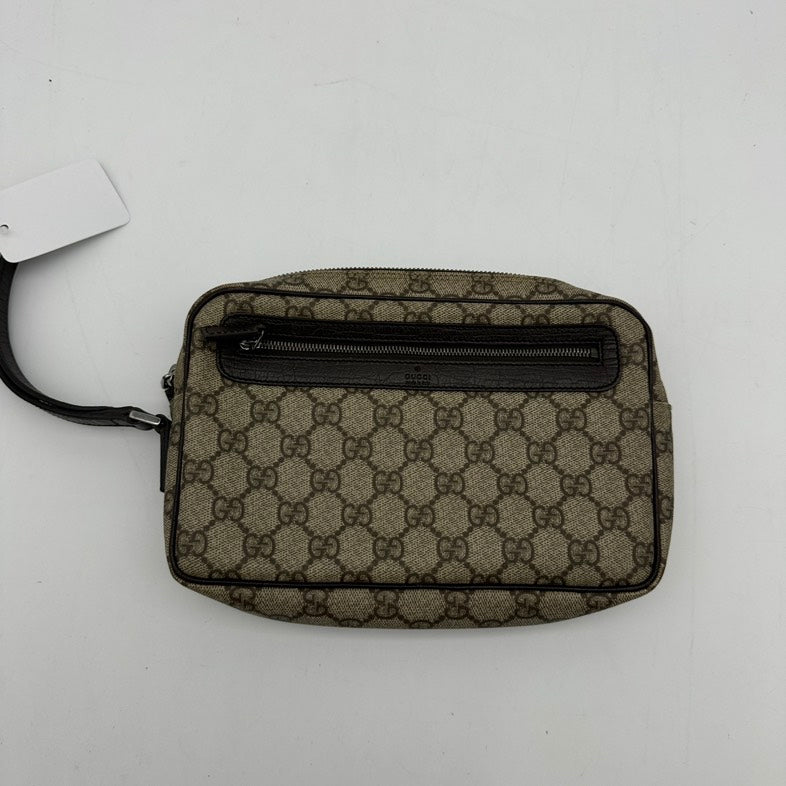 Gucci Beige Canvas Leather Clutches Wristlets Medium - HandBags