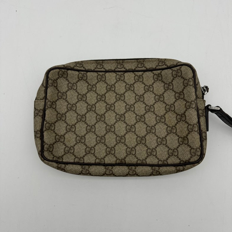 Gucci Beige Canvas Leather Clutches Wristlets Medium - HandBags