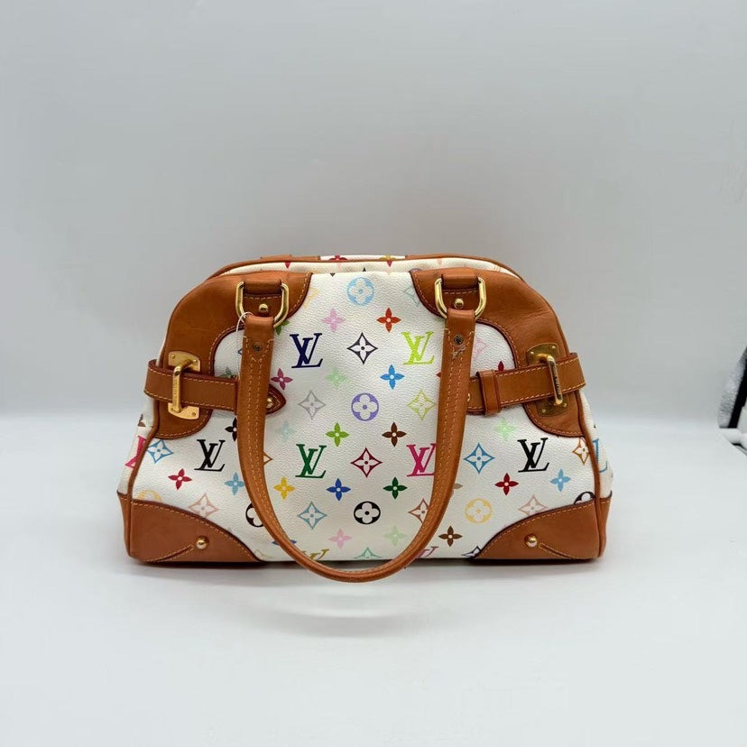 Louis Vuitton Monogram Multicolor Claudia White Tote Bag - Handbags