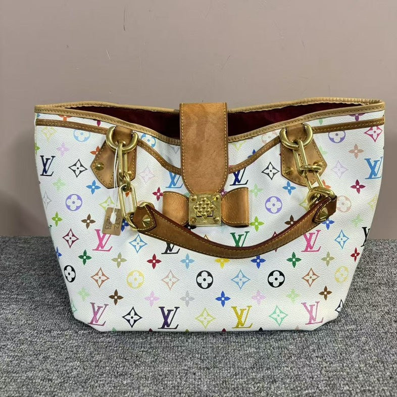 Louis Vuitton Multicolor White Canvas Tote Bag Large - Handbags