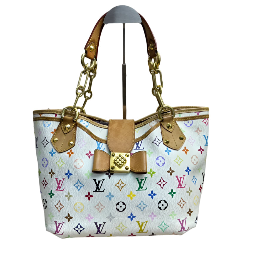 Louis Vuitton  Monogram Multicolor Annie MM White Tote Bag - Handbags