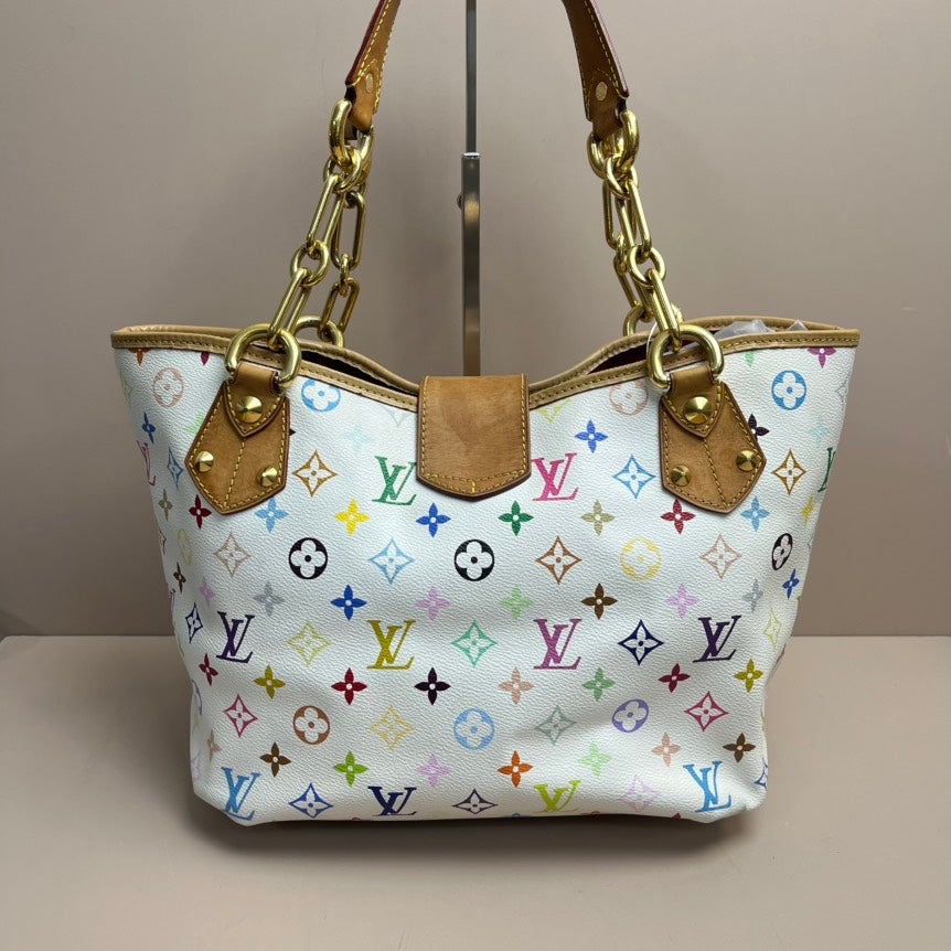 Louis Vuitton  Monogram Multicolor Annie MM White Tote Bag - Handbags