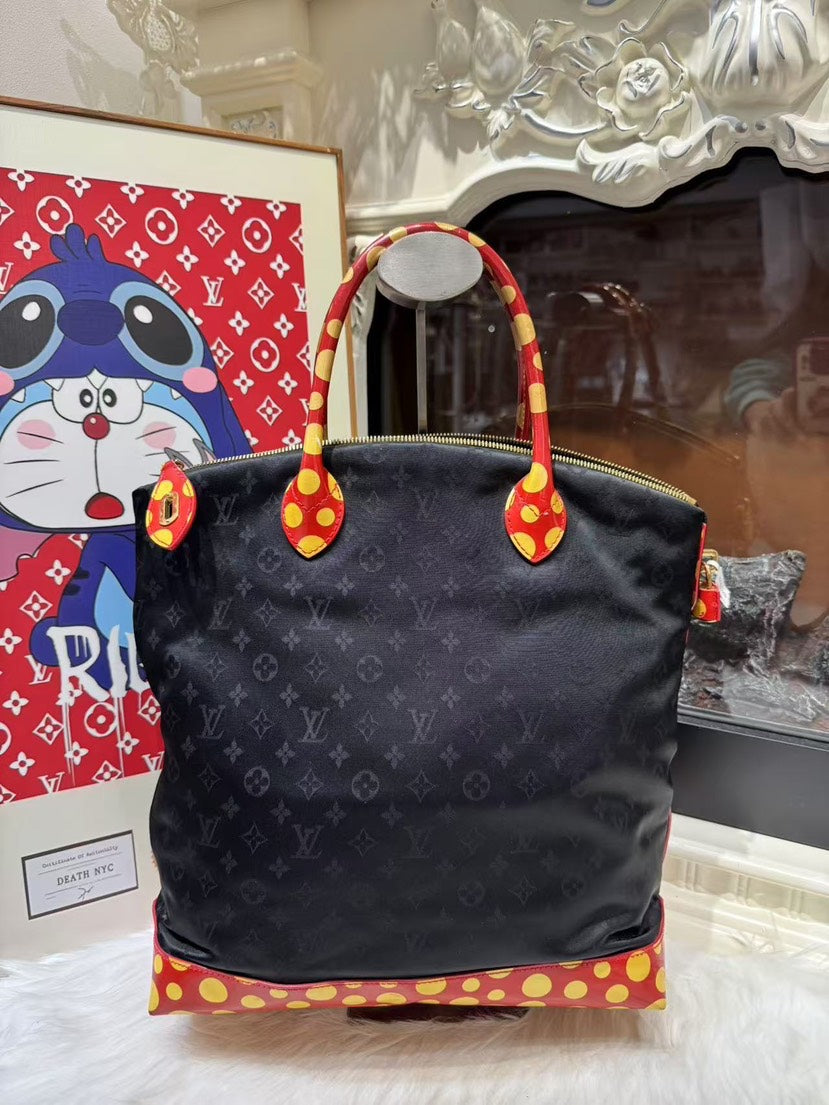 Louis Vuitton Limited Edition Black Red Monogram Tote Bag Medium - Handbags