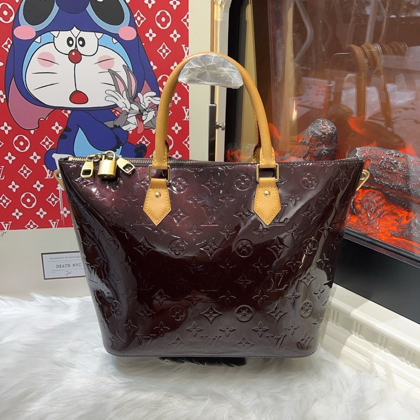 Louis Vuitton Amarante Vernis Leather Tote Bag Large - Handbags