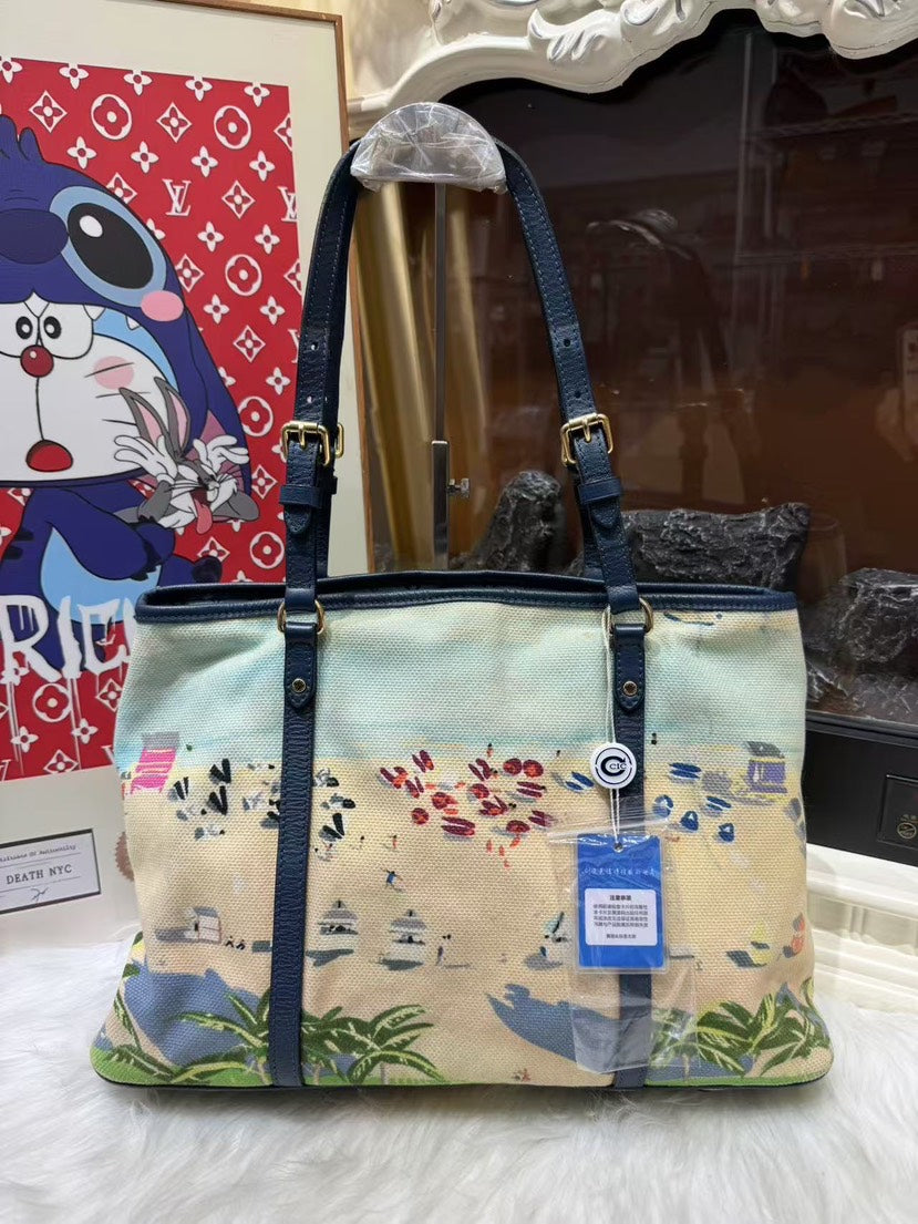 Louis Vuitton Cabas Blue Canvas Tote Bag Medium - Handbags