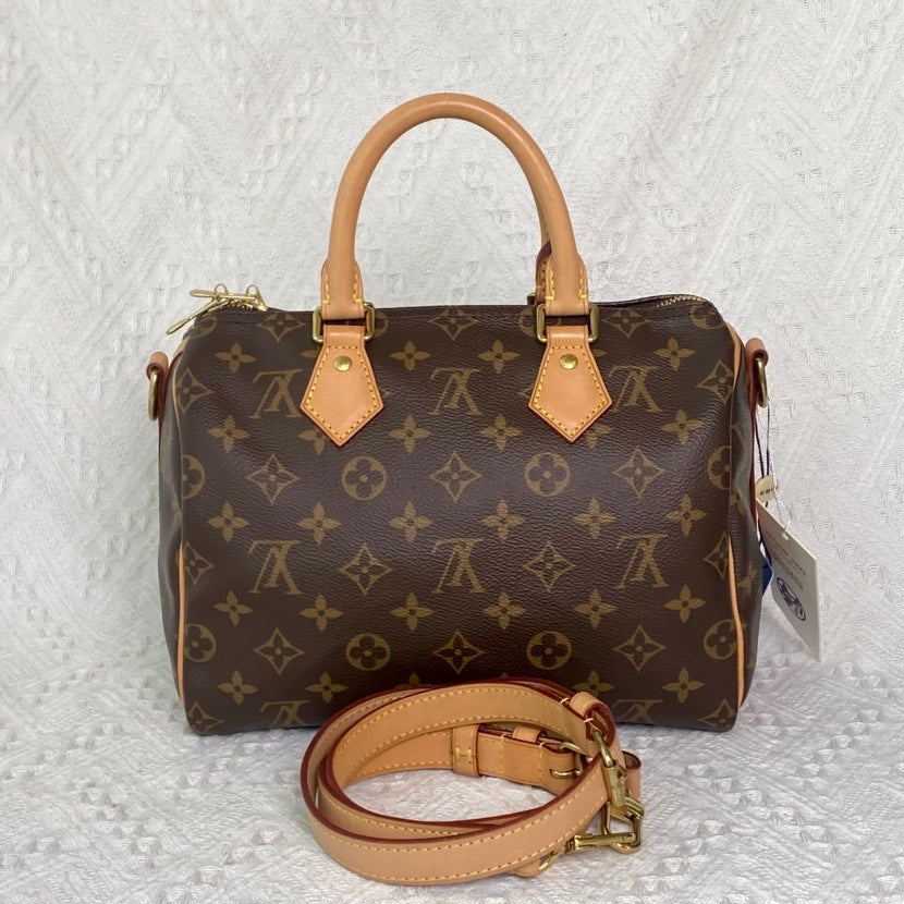 Louis Vuitton Speedy 25 Monogram Brown Canvas Tote Bag - Handbags