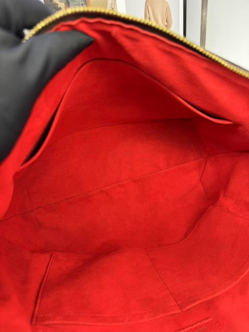 Louis Vuitton Monogram Canvas Red Leather Tote Bag Medium - Handbags - 3