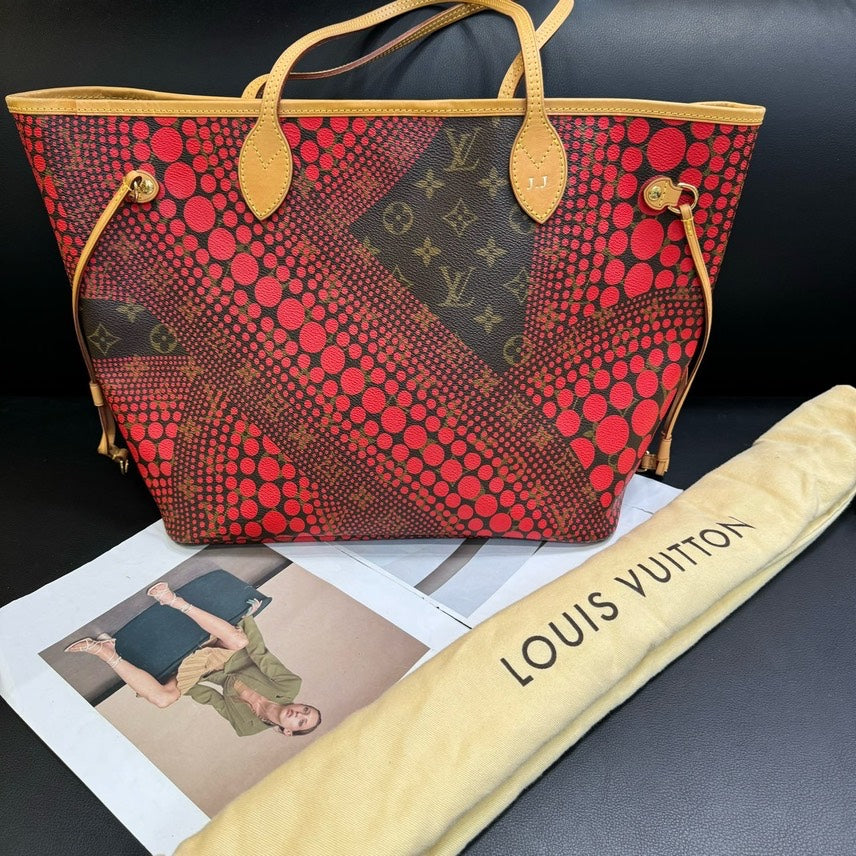 Louis Vuitton Neverfull MM Yayoi Kusama Red Monogram Tote - Handbags