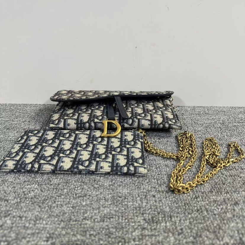 Dior Oblique Saddle Blue Clutch Bag - Handbags, Wallets & Cases - 6