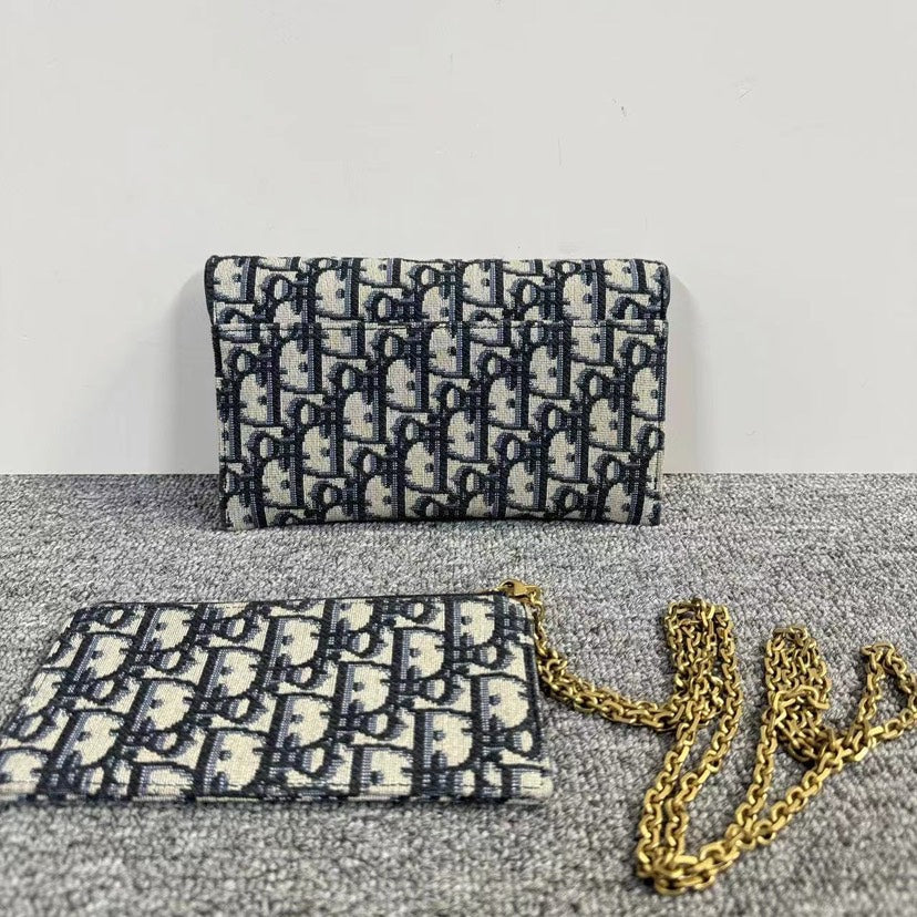 Dior Oblique Saddle Blue Clutch Bag - Handbags, Wallets & Cases - 3