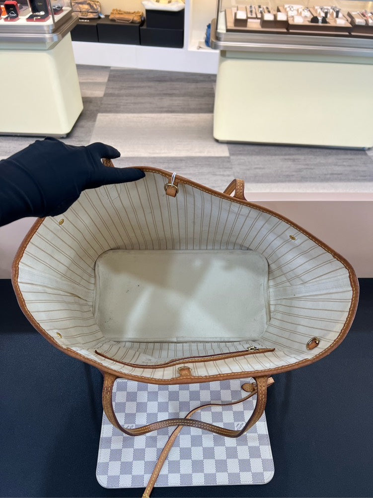 Louis Vuitton Neverfull Damier MM White Tote Bag - Handbags - 4