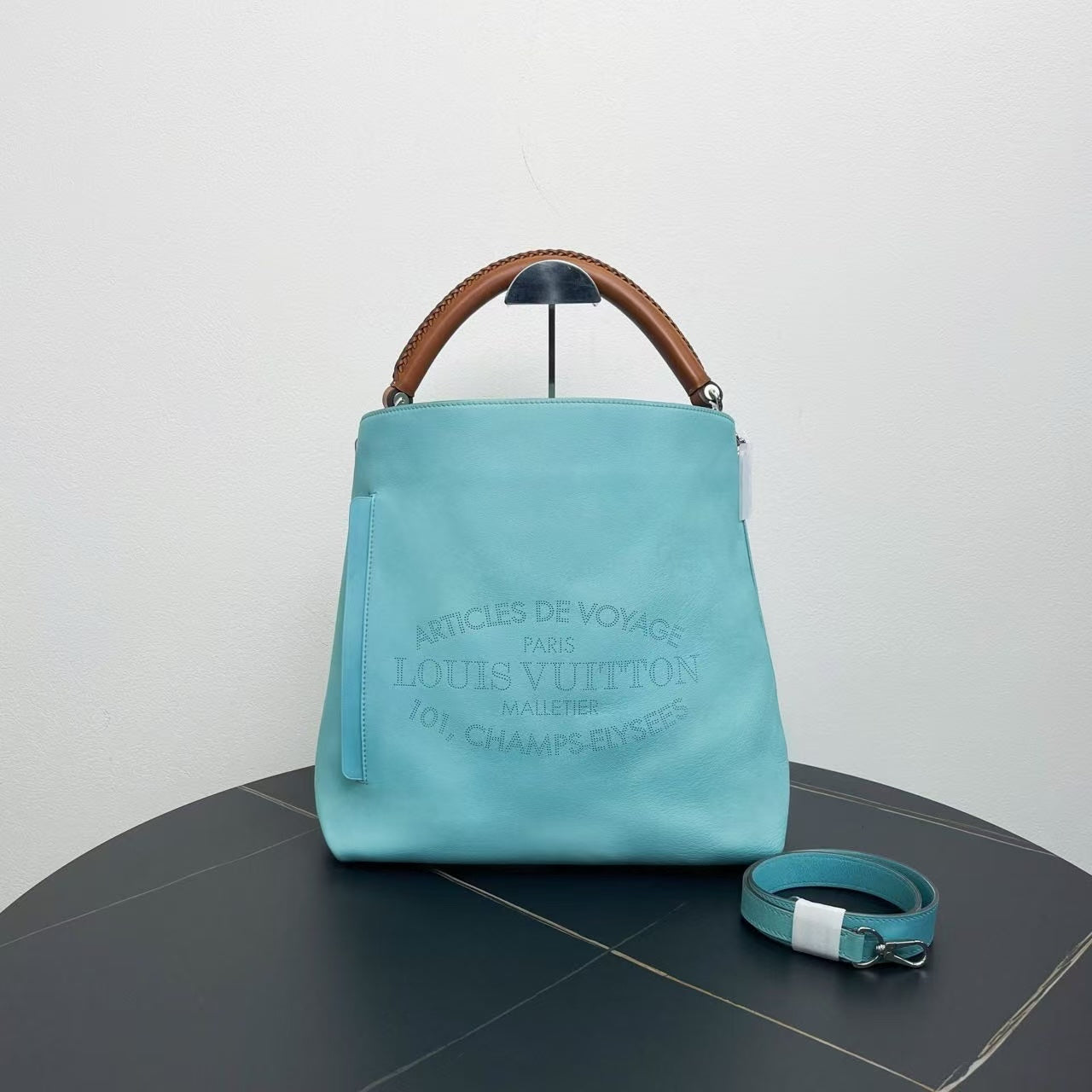 Louis Vuitton Turenne MM Blue Leather Tote Bag - Handbags - 4