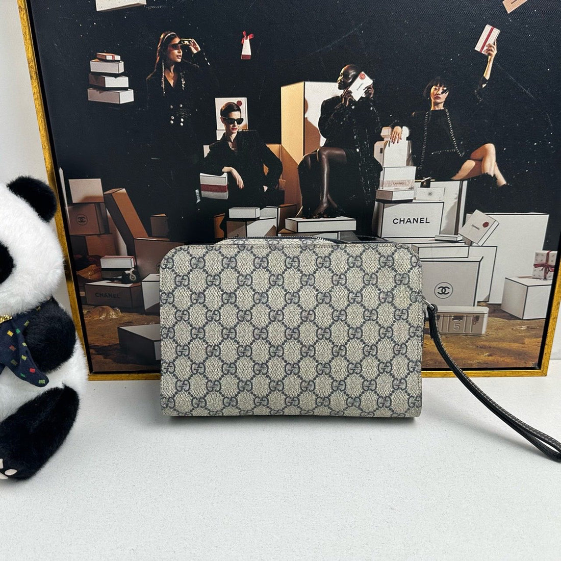 Gucci GG Monogram Beige Canvas Clutch Clutches - Handbag & Wallet Accessories