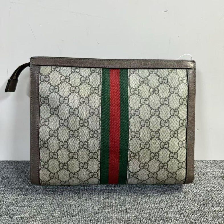 Gucci Ophidia GG Supreme Canvas Beige Clutch - Handbag & Wallet Accessories
