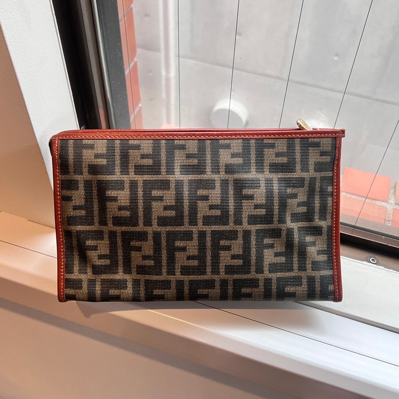 Preloved Fendi Leather Pouch AF700 Brown Clutch - Handbags, Wallets & Cases