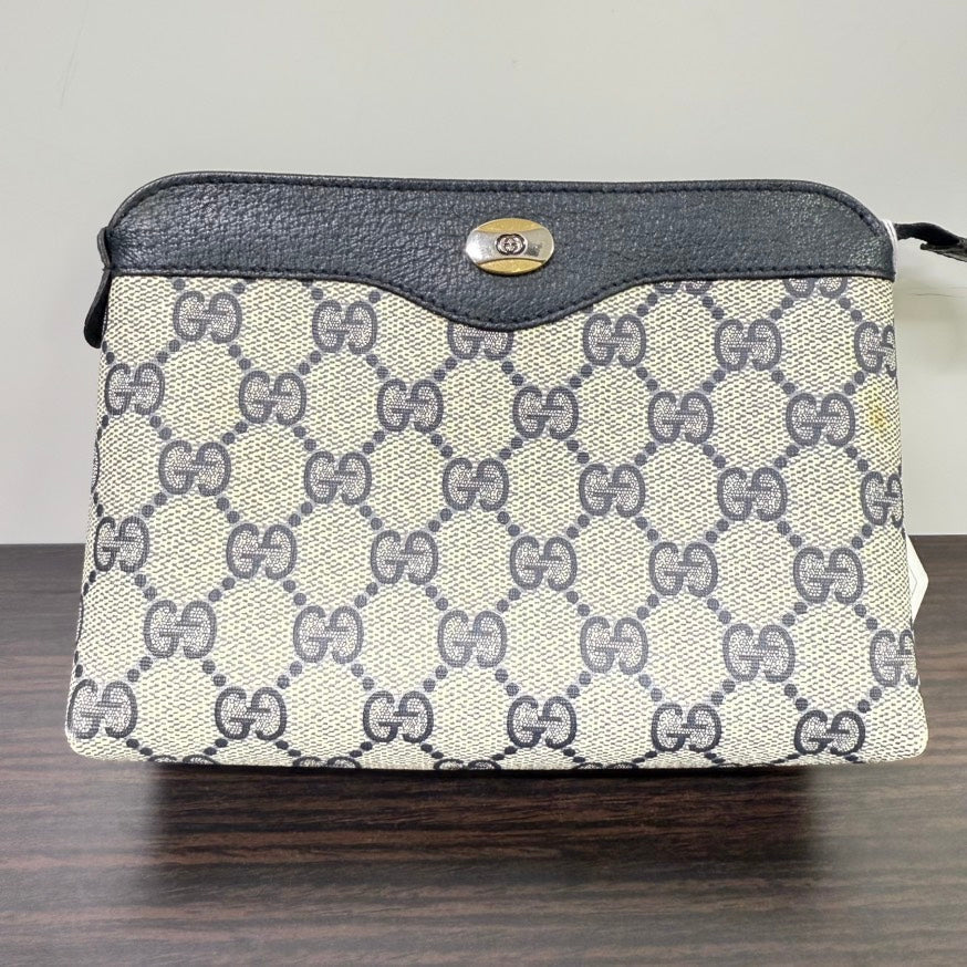 Preloved Gucci GG Pouch FM0224 Beige Canvas Clutch Bag - Handbag & Wallet Accessories