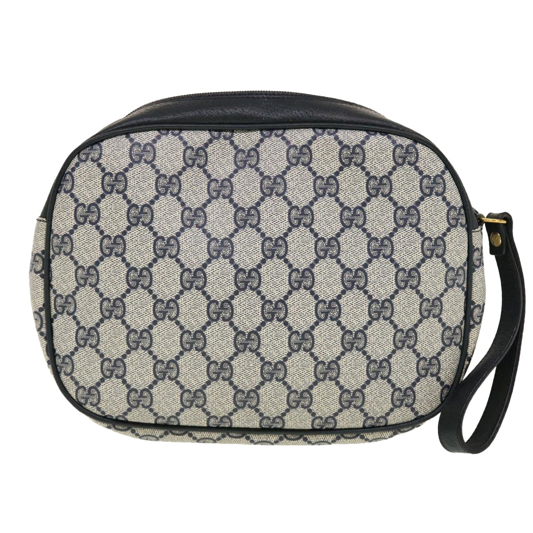 GUCCI GG Canvas Sherry Line Clutch Bag Gray Red Navy 89.01.034  rd5207 - Gucci