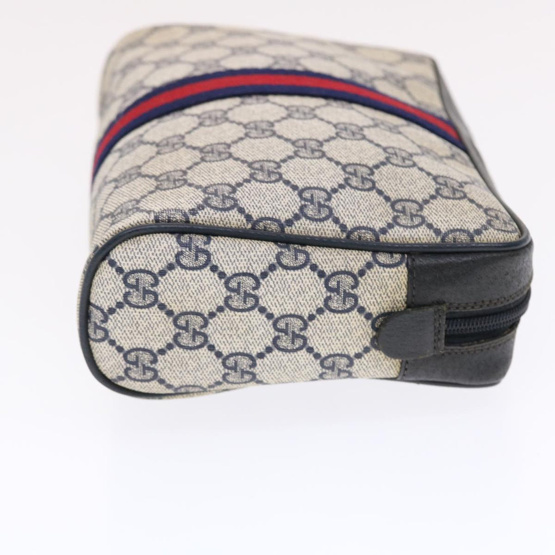 GUCCI GG Canvas Sherry Line Clutch Bag Gray Red Navy 14?E014?E3553  tb799 - Gucci