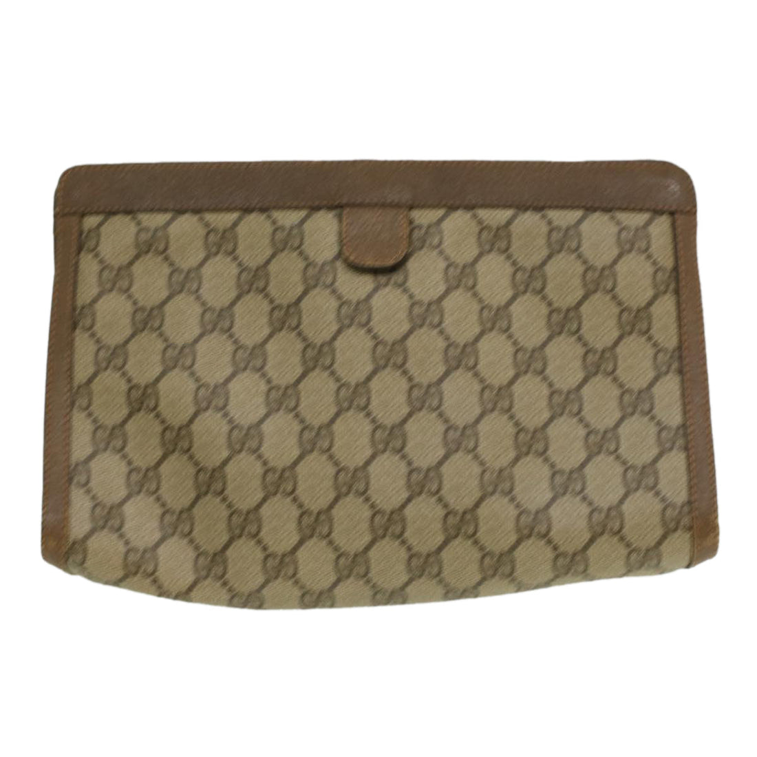 GUCCI Web Sherry Line GG Canvas Clutch Bag PVC Leather Beige Green  th3181 - Gucci