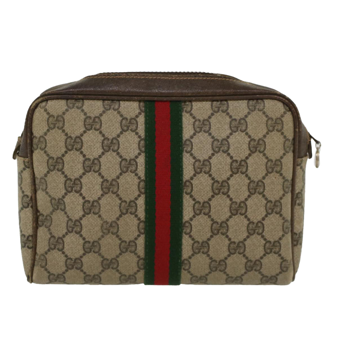 GUCCI GG Canvas Web Sherry Line Clutch Bag Beige Red 27004998  th3783 - Gucci