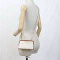 CELINE CE80655 Clutch with chain Triomphe canvas Shoulder PVC  White Women - Bag