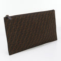 FENDI 8N0149 AFIS Slim Clutch Medium Flat Clutch bag leather brown Women - Handbags, Wallets & Cases