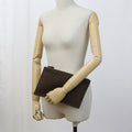 FENDI 8N0149 AFIS Slim Clutch Medium Flat Clutch bag leather brown Women - Handbags, Wallets & Cases - 2