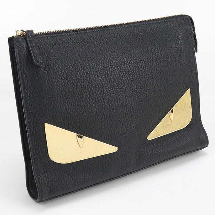 FENDI 7VA433 A7SR monster Clutch bag Calfskin Black mens - Handbags, Wallets & Cases
